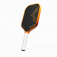 Raquette de pickleball en carbone brut Golden Dusk T700, Nid d'abeille PP Génération 5, Dégradé Ambre Orange, Raquette de puissance personnalisée OEM