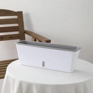 Pot à fleurs en plastique rectangulaire extra large pour légumes, fleurs, balcon, artefact vert pour la culture de fraises Nouveau design - Product Image 4