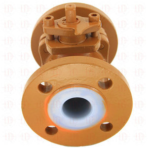 Válvula de bola eléctrica con brida y revestimiento de flúor Q941F46 de 1 pulgada para uso en líquidos químicos a alta temperatura, con bola de hierro fundido - Product Image 1