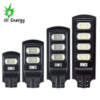 Lampe solaire à induction tout-en-un HiEnergy 150W, lampadaire solaire LED extérieur 300W, détecteur de mouvement, corps en ABS pour utilisation en jardin