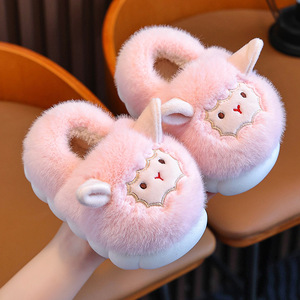 Chaussons d'hiver pour femmes en toile de coton, motif chiot mignon, chauds, écologiques, antidérapants, à semelle en plastique, en peluche, intemporels - Product Image 5