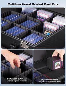 Scatola Portacarte Gradate per PSA con Serratura <span class=keywords><strong>TSA</strong></span>, Custodia per Carte Collezionabili in Lega di Alluminio - Product Image 6