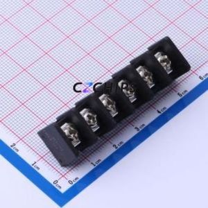 DBT30C-8.25-6P-BK-P Barrier Terminal Block Through hole Component (THT),P=8.25mm Connector Two Sides 8.25mm 1x6P Straight Pin - Product Image 1