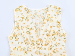 Abito Estivo Mini da <span class=keywords><strong>Donna</strong></span> Personalizzato 2026 con Stampa Floreale a Strati, Senza Maniche, Scollo a V, Vestibilità Slim, Prodotto OEM/ODM da Fabbrica Cinese - Product Image 3