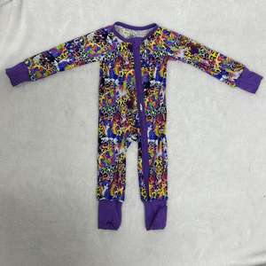 Grosir anak laki-laki dan perempuan RTS bambu baru lahir pakaian bayi kasual baju monyet bayi dua arah piyama bambu lengan panjang anak-anak - Product Image 2