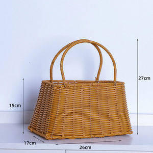 Ren Mộc Mạc Giỏ Hoa Cho Trang Trí Nội Thất Treo Gỗ Mây Wicker Giỏ Với Tre Lưu Trữ Giỏ - Product Image 5