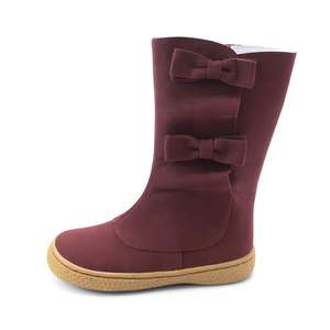 Semelle en gomme de haute qualité Super Soft Barefoot Flat Breathable Leather Casual Cute Print Western Brown Ankle Boot pour bébé Todd - Product Image 4