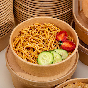 Assiettes en papier biodégradables personnalisées en gros, bols, boîtes d'emballage alimentaire, boîtes en papier imperméables <span class=keywords><strong>à</strong></span> paroi simple, saladier en papier pour la vaisselle - Product Image 6