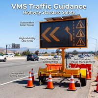 Remorque de signalisation VMS à énergie solaire, panneau publicitaire LED mobile portable avec levage hydraulique, conformité aux normes de sécurité australiennes