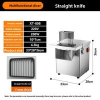 Machine Électrique Professionnelle Multi-Fonctions en Acier Inoxydable pour Couper les Légumes en Frites, Dés et Bandes pour la Restauration