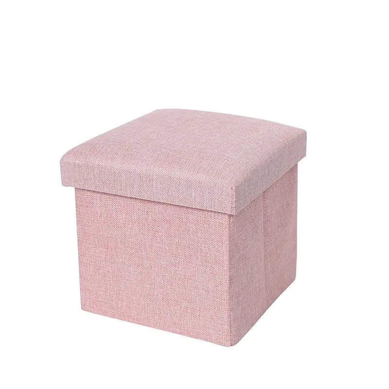 Storage Ottoman Cube, Foldable Storage Boxes Footrest Step Stool, Padded Seat for Dorm Living Room Foam Seat