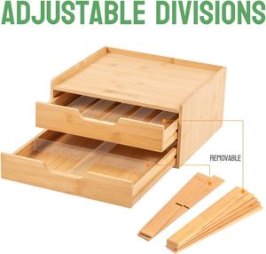 Organizador de Cápsulas de Café de Bambú de Alta Calidad, Organizador de Bolsitas de Té, Organizador de Café y Té con Cajón para Cocina - Product Image 4