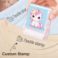 Tampon nominatif personnalisé avec logo enfantin de dessin animé, tampon flash pour tissu, résistant au lavage