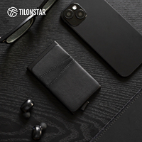 TILONSTAR TG106 Hadiah Bergaya Desain Kulit Premium Dompet Pop Up Tempat Kartu Kulit Aluminium