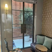 Porte battante française simple ou double en acier Noble Manor avec vitrage trempé Low-E, fabrication directe OEM et ODM
