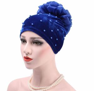 Turban sportif pour homme style africain tendance avec perles, bonnet en velours pour le sport, vente en gros - Product Image 3