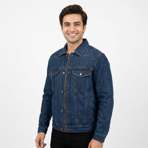 Veste en jean pour hommes Vintage Patchwork Design col rond Style décontracté 100 pour cent coton printemps automne vêtements d'extérieur - Product Image 1