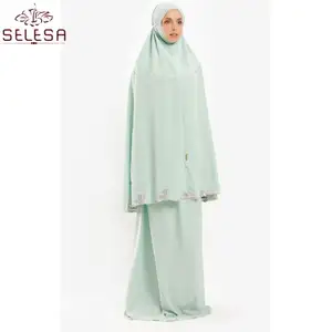 伊斯兰服装阿拉伯祈祷纯色长袖迪拜土耳其服装穆斯林妇女祈祷服装