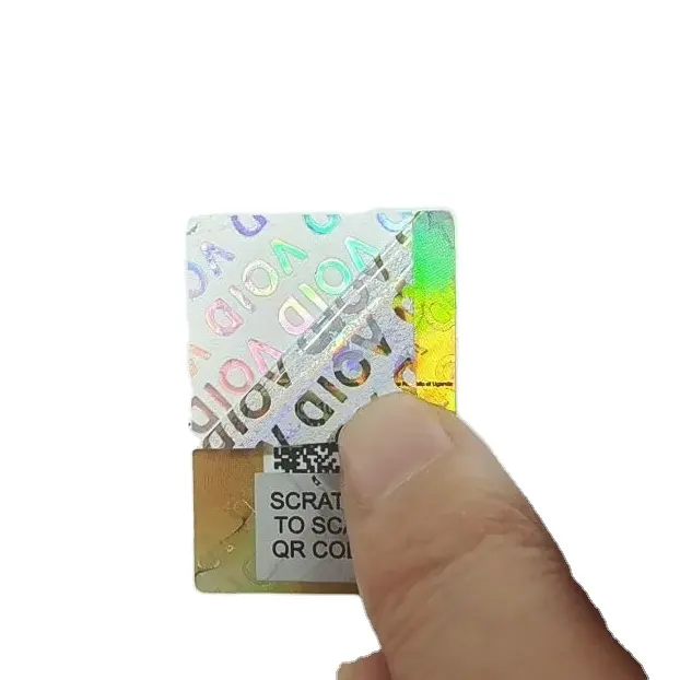 Stiker Hologram keamanan Label holografik 3D kustom dengan kode QR untuk Label kemasan