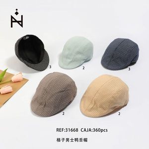 Gorra de béisbol a cuadros para hombre, de algodón, transpirable, informal, para uso en exteriores - Product Image 1
