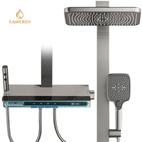 Système de douche à effet pluie intelligent Ensemble de douche thermostatique à 5 voies avec jets de corps Robinet de douche exposé Salle de bain