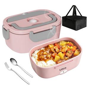 0728 Silent <b>Heating</b> Compact Food Warmer Sus304-stainless Multi Function Travel Lunch Box Dual-voltage Self - Product Image 3