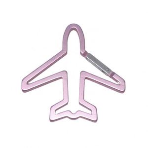 Custom Logo Novelty Airplane Shaped Aluminum Carabiner Keychain Bag Clip for Promotional Activities - Product Image 5