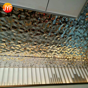 Z Z9915 Nhà Máy Giá Nước Ripple 0.7 Mét 0.8 Mét Kim Loại Vàng Tấm SUS 304L Gợn Nước Tấm Thép Không Gỉ - Product Image 4