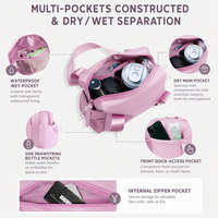 Sac bandoulière multi-poches en néoprène, sac fourre-tout à bandoulière, compartiment sec et humide, sangle réglable pour la gym et les voyages