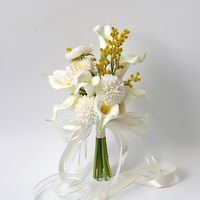 Bouquets de fleurs artificielles en soie Calla Lily Bouquet de fleurs de rose de mariée pour la décoration de mariage