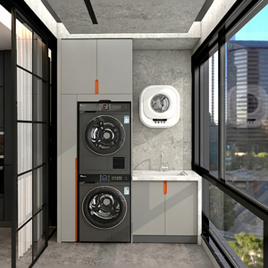 Mueble integrado para lavadora de alta calidad, muy vendido, personalizable, combinación para lavandería en balcón. - Product Image 2