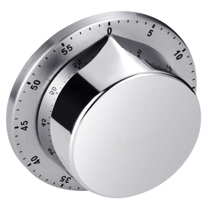 JR Mini Round Stainless Steel Rotating Mechanical Kitchen 60 Minute Countdown Magnetic Alarm Pizza Cooking Reminder Timer