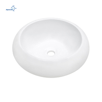 Lavabo en céramique populaire et économique pour salle de bain, lavabo en porcelaine de forme ronde, lavabo en céramique