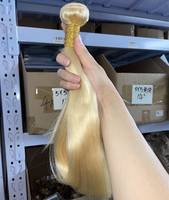 613 paquets de cheveux blonds cheveux humains en gros vierge brésilienne blonde extension de cheveux humains