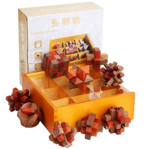 10pc 3D Handmade <b>Puzzle</b> Children IQ <b>Game</b> Adult Brain Teaser Training KongMing Luban Lock - Product Image 1