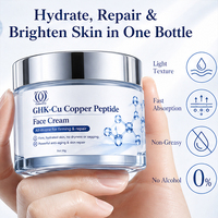 Crème au cuivre GHK-Cu à étiquette privée GMP/ISO/MSDS, acide hyaluronique et céramide, hydratant tout-en-un, anti-âge