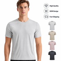 T-shirt de sport à manches courtes et col rond pour homme, idéal pour la gym, la course à pied, le fitness, l'entraînement, vêtement de sport respirant, léger et doux