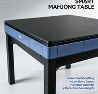 Table de Mahjong Automatique Premium Moderne pour 4 Joueurs avec Mélangeur Électrique, Double Tension, Pieds en Métal Robustes pour Usage Domestique et Commercial