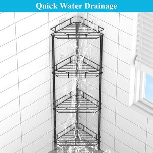 Étagère d'angle triangulaire autoportante peu encombrante pour salle de bain, organisateur de comptoir de lavabo, rangement pour cosmétiques et articles divers - Product Image 6