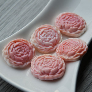 Savon à la fleur de pivoine 22x26mm Savon solide fait main en forme de gâteau pour le bain et les soins du corps - Product Image 2