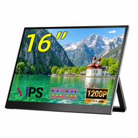 Moniteur portable double écran AHXJKA 16 pouces 1200P IPS 16:10 144Hz avec support intégré pour Windows, Mac et consoles