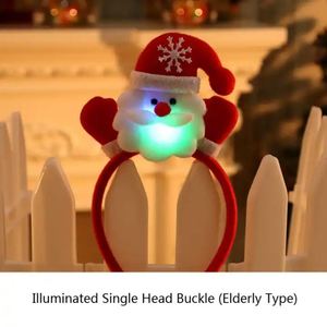 Lovely <b>Christmas</b> Santa Reindeer Snowman Bear <b>LED</b> Light Headband Hair Band Lightening Double Head Xmas Decoration Red New Years - Product Image 4