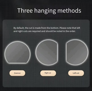 <span class=keywords><strong>Espejo</strong></span> de baño sin marco redondo personalizable Vidrio de alta transmitancia con <span class=keywords><strong>imagen</strong></span> clara y luz circular ajustable - Product Image 5