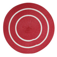 Tapis réutilisable isolant thermique tressé bicolore, classique, tissé à la main, en polyester et coton, écologique, 40 cm de diamètre, 1 cm d'épaisseur, vente en gros