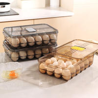 Nouveau 24 Grille PET Cuisine Écologique Empilable Oeufs Boîte de Rangement Réfrigérateur Organisateur