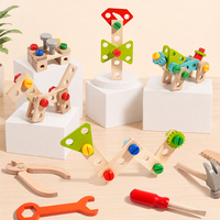 Boîte à outils en bois de 67 pièces, jouet pour enfants, construction STEM, démontage, jeu éducatif Montessori, ensemble de cadeaux