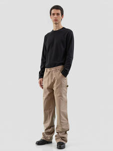 Pantalones de Lona Vintage con Paneles y Remaches, Corte Holgado, Color Marrón Oscuro, Diseño Personalizado del Fabricante, Pantalones Casuales de Carpintero para Hombre, Impermeables - Product Image 5