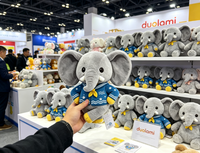 Peluche Éléphant Mignon Personnalisable pour Cadeau d'Affaires, Mascotte de Marque, Jouet en Peluche Doux en Forme d'Éléphant de Dessin Animé