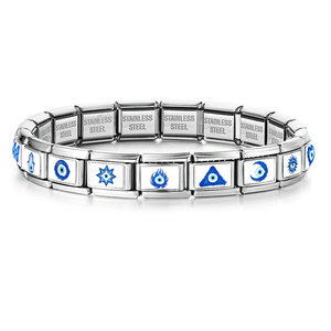 Blue Evil Eye Modular Bracelet Components Stainless Steel Mixed Shapes For Bracelet Making DIY Jewelry Findings - Product Image 5