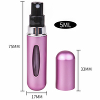 Mini Vaporisateur Portable de 5 ml pour Parfum, Récipient Vide et Rechargeable en Aluminium pour Cosmétiques et Alcool